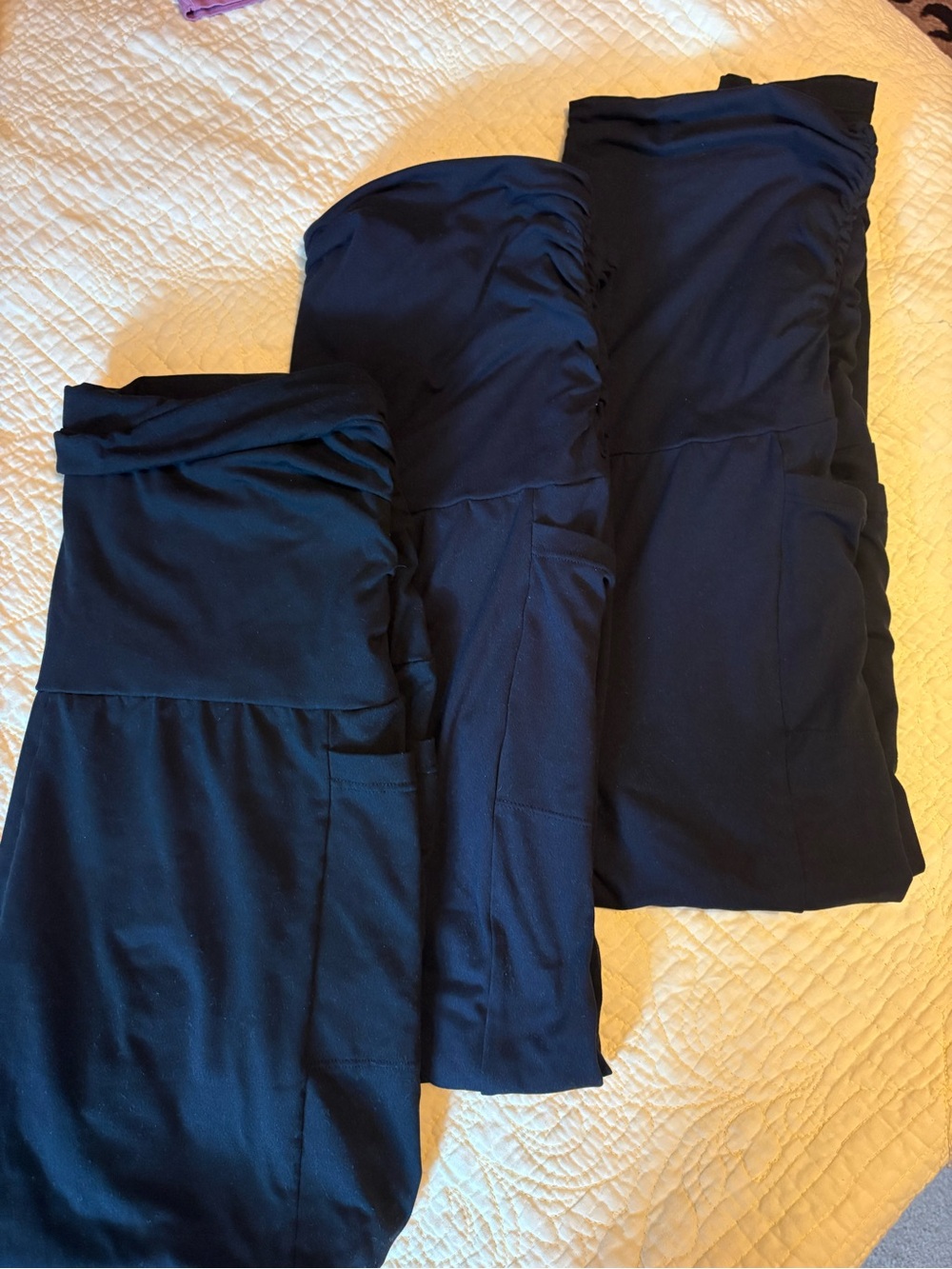 Women's Black Stretch Maternity Leggings - Comfortable Everyday Legging